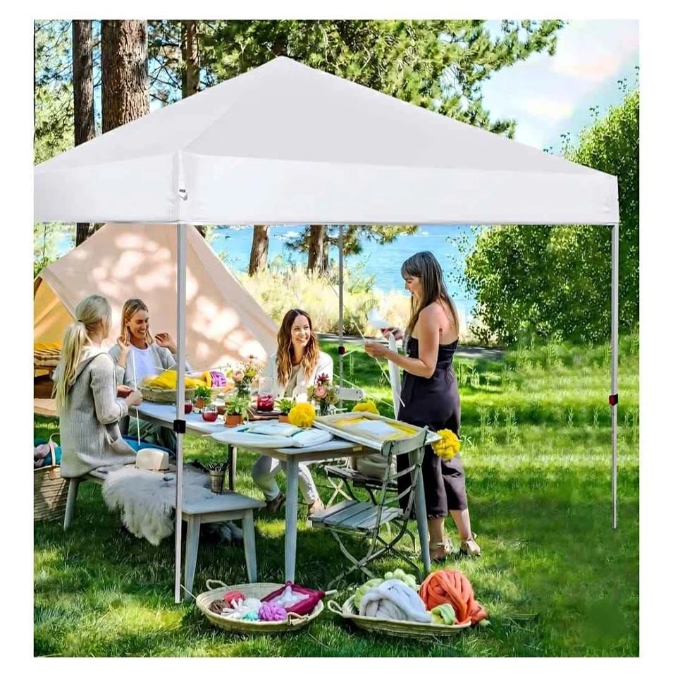 10x10 White Pop-Up Canopy Tent with Sidewalls