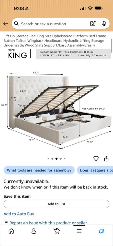 King size storage bed - photo 3
