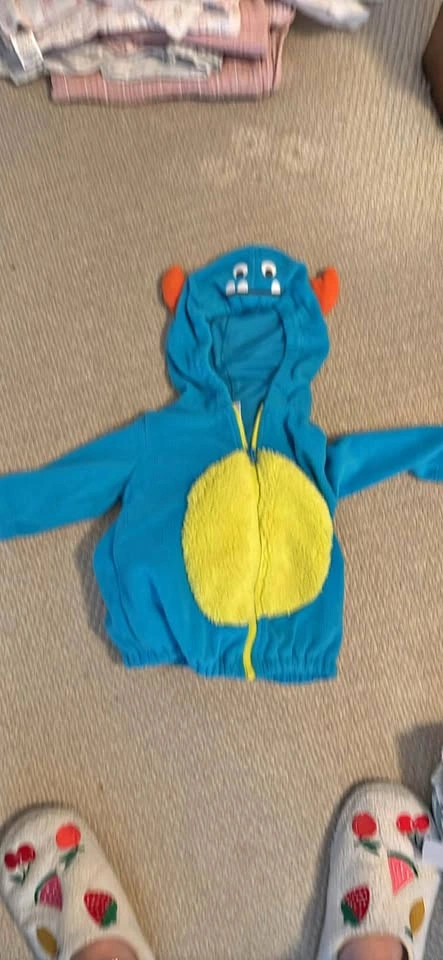 3-6 month monster zip hoodie