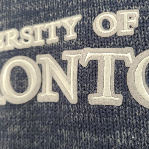 Bruzer University of Toronto Sweater Mens L Grey Blue Cable Knit - photo 5