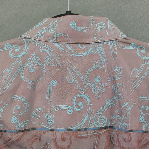 Robert Graham Shirt Mens XL Brown Turquoise Jacquard Paisley - photo 4