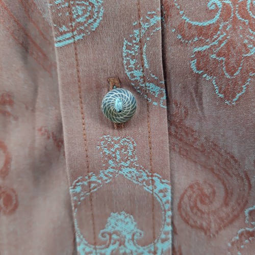 Robert Graham Shirt Mens XL Brown Turquoise Jacquard Paisley - photo 5