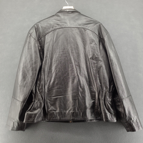 VTG Y2K Black Leather Jacket M Quilted Matrix Toggle Coat - photo 3