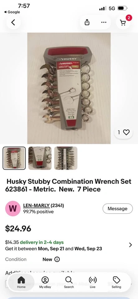 Husky 7-Piece Stubby Wrench Set - Metric - photo 3