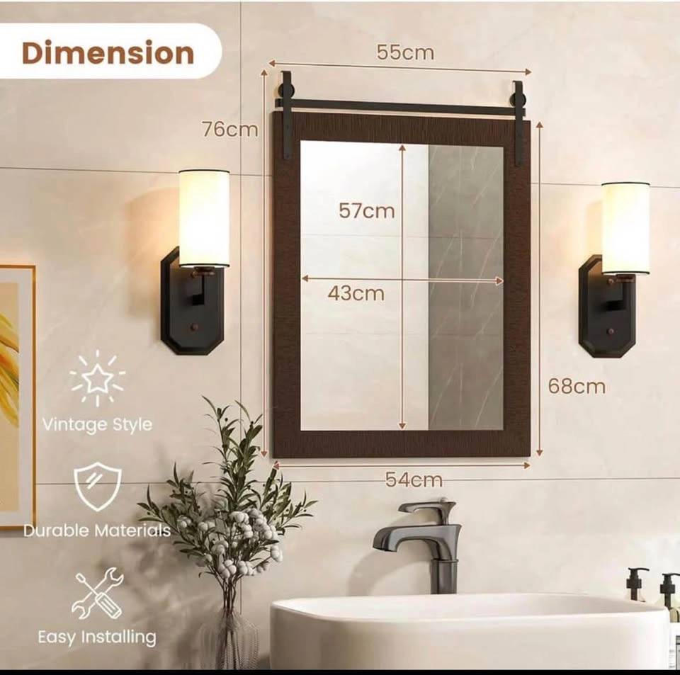 Rustic Barn Door Wall Mirror - photo 2