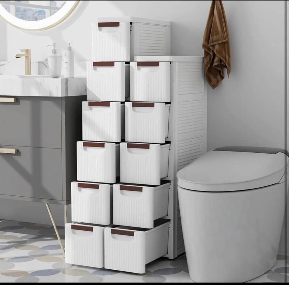 White 5-Drawer Plastic Storage Cabinet Organizer Tower - photo 2