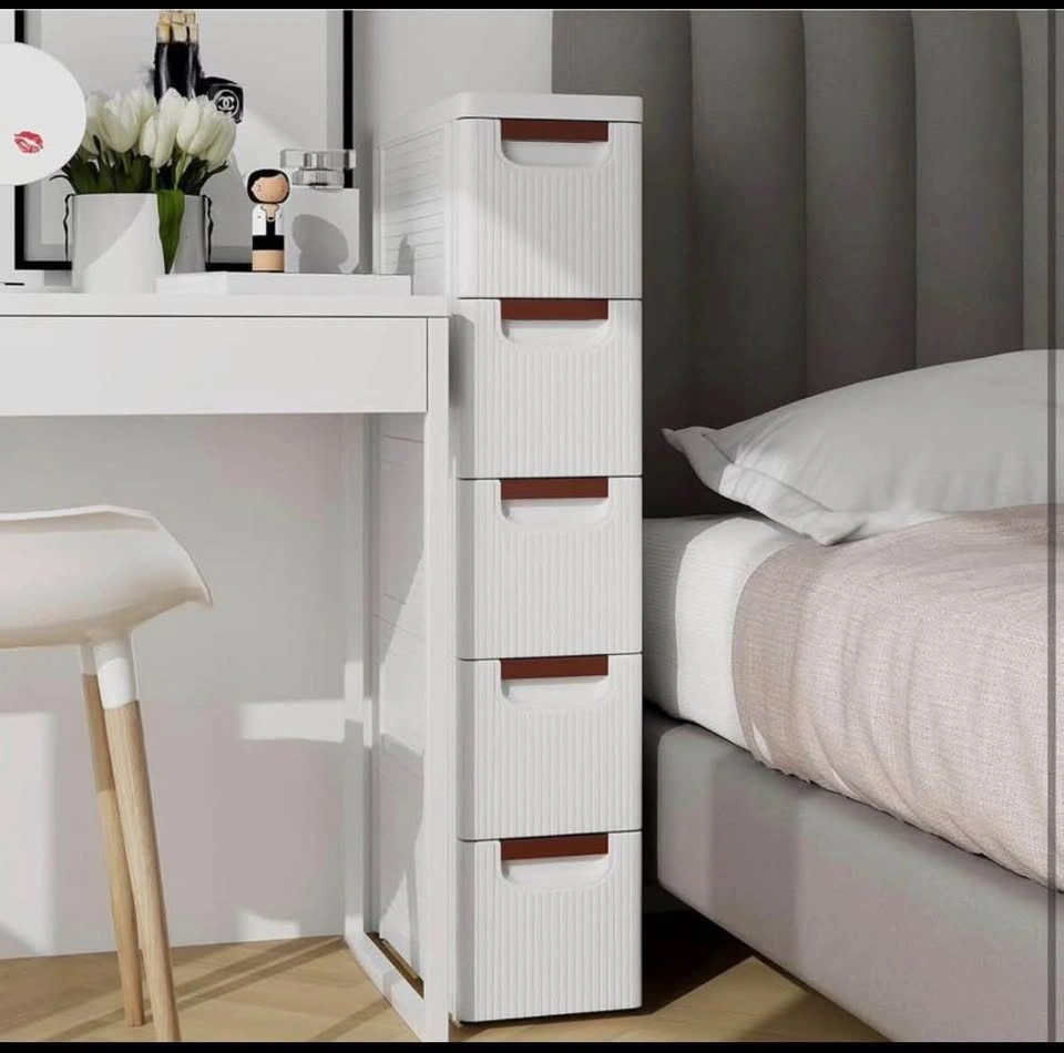 White 5-Drawer Plastic Storage Cabinet Organizer Tower - photo 5