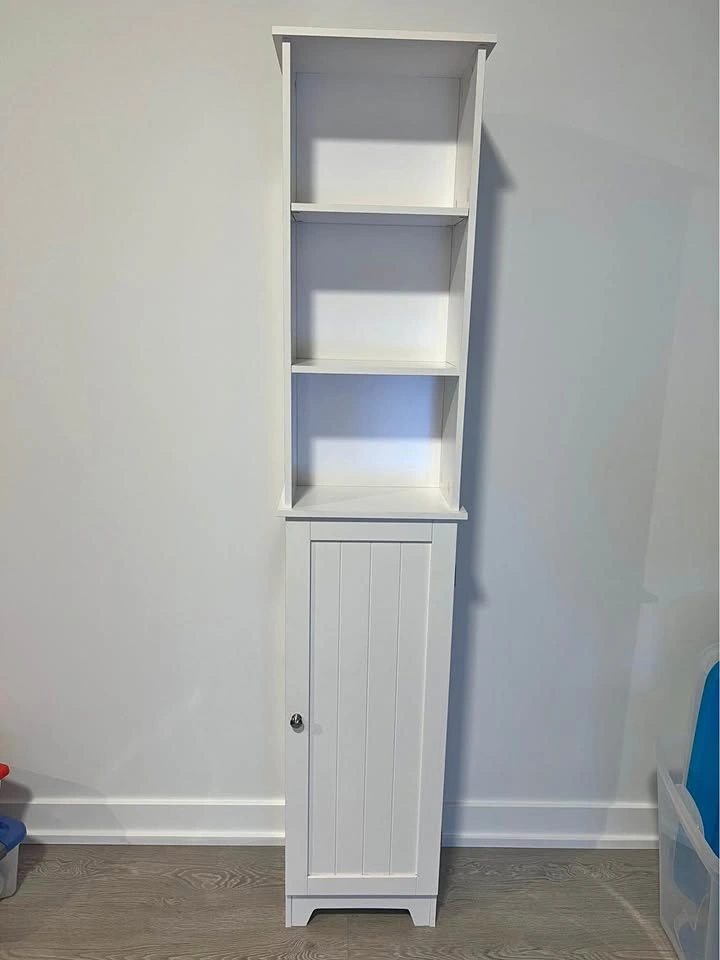 W C Redmon Co. White Tall Bathroom Storage Cabinet