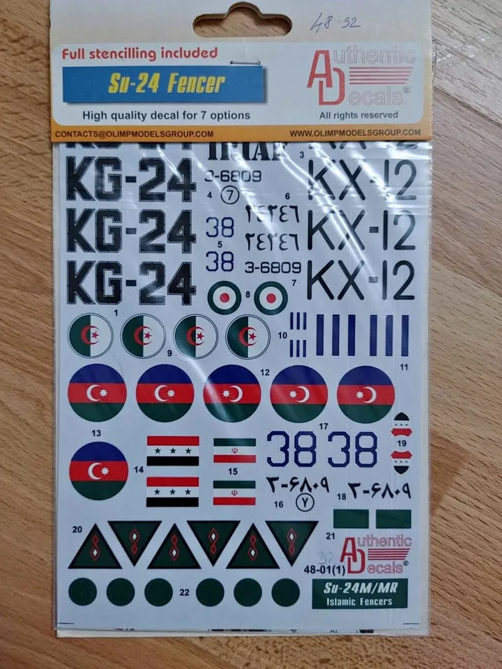 1/48 Su-24 Fencer Decals thumbnail