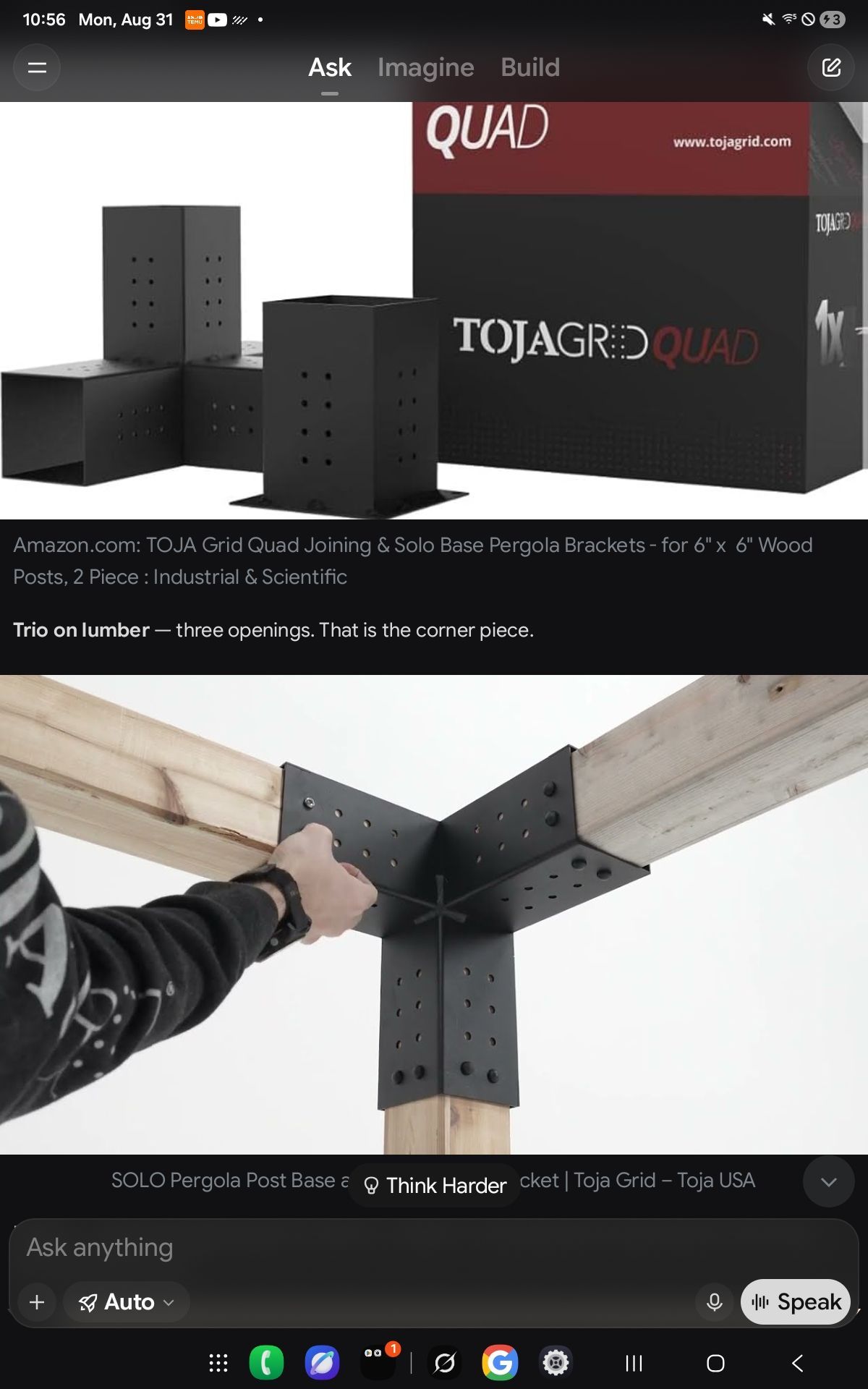 Toja Grid KNECT Black Pergola Hardware Kit - photo 2