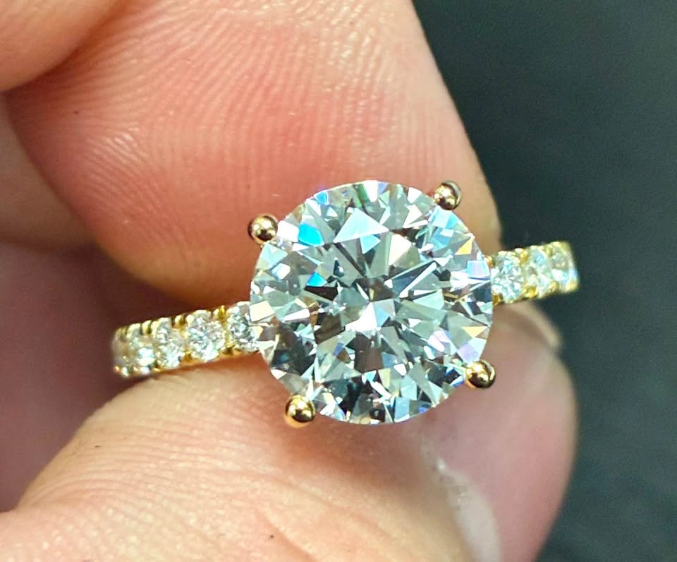 14K Yellow Gold 3.45ct Lab Diamond Ring — Size 6.5 - photo 2