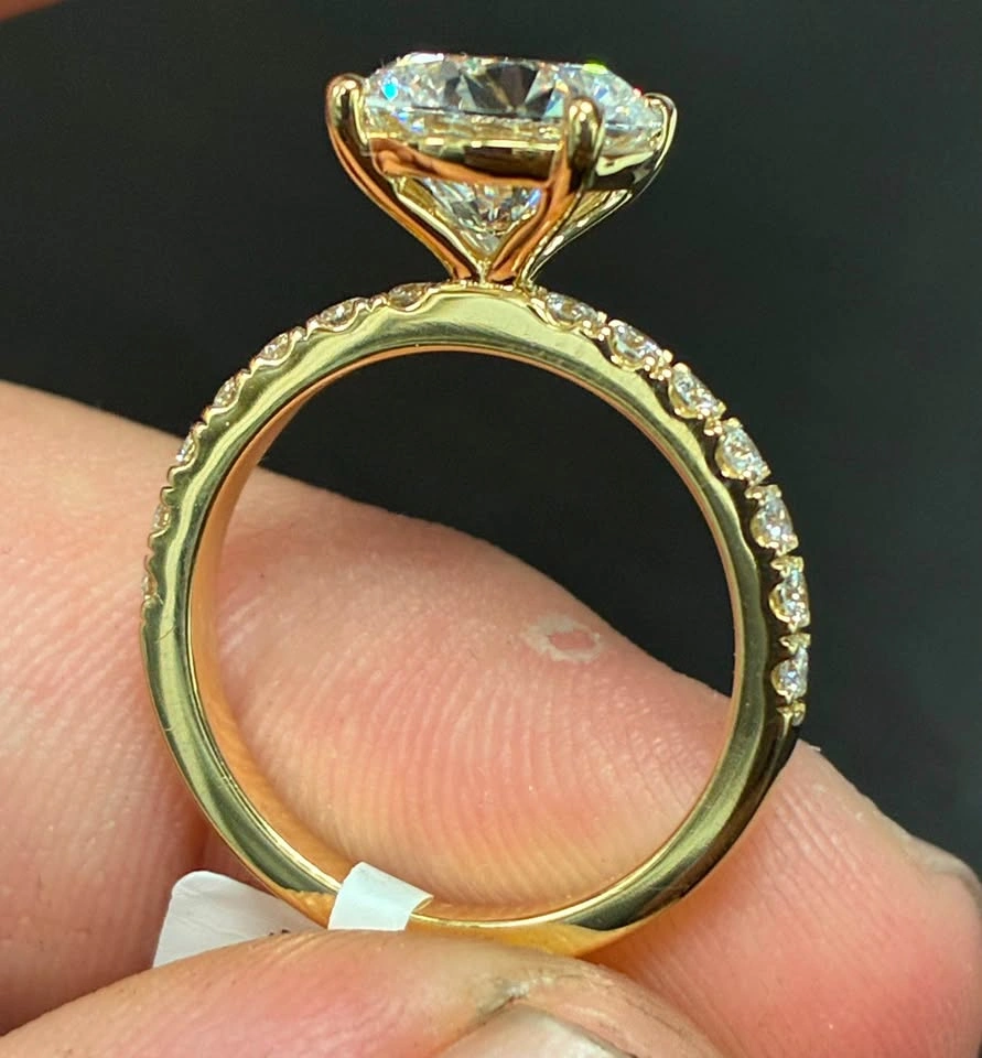 14K Yellow Gold 3.45ct Lab Diamond Ring — Size 6.5 - photo 3