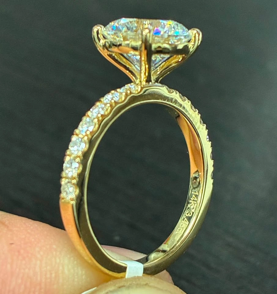 14K Yellow Gold 3.45ct Lab Diamond Ring — Size 6.5 - photo 4