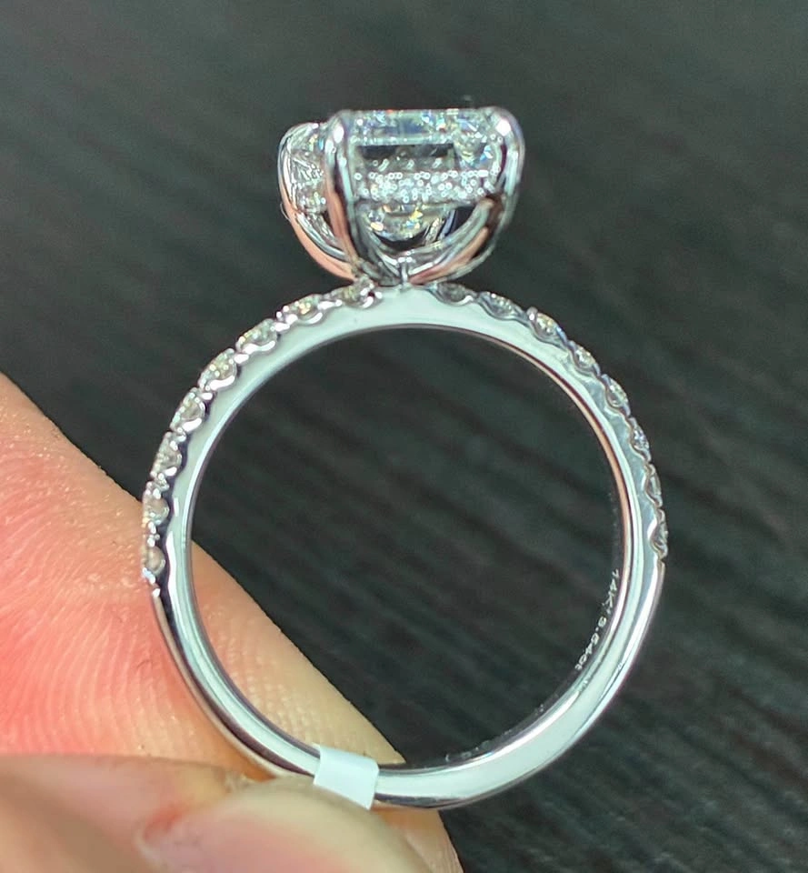14K White Gold 3.5ct lab Diamond Ring — Size 6.5 - photo 4