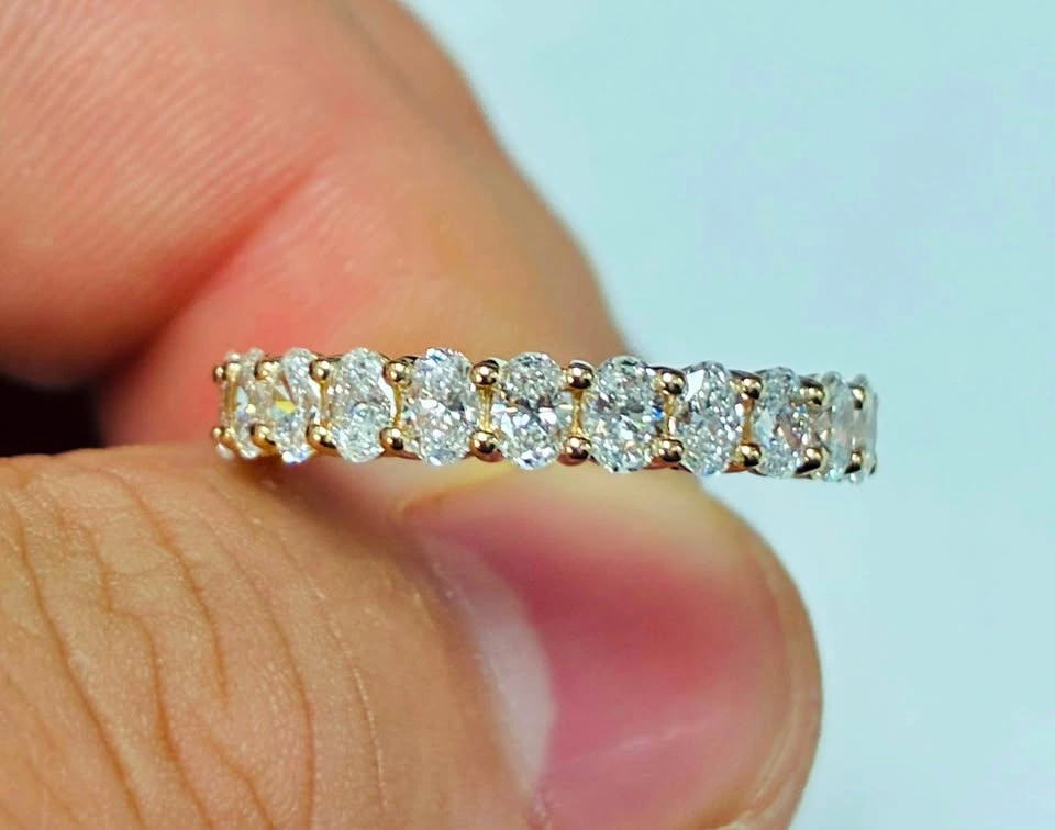 14k lab diamond 1.16ct half eternity ring
