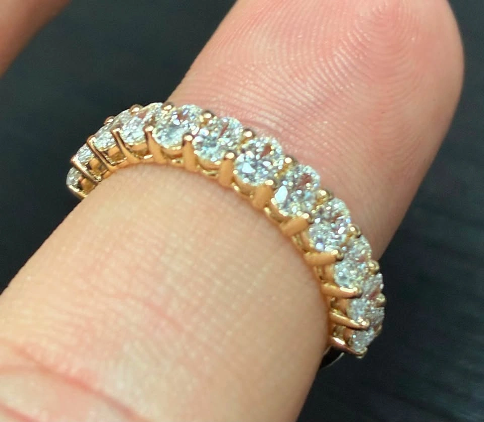 14k lab diamond 1.16ct half eternity ring - photo 2