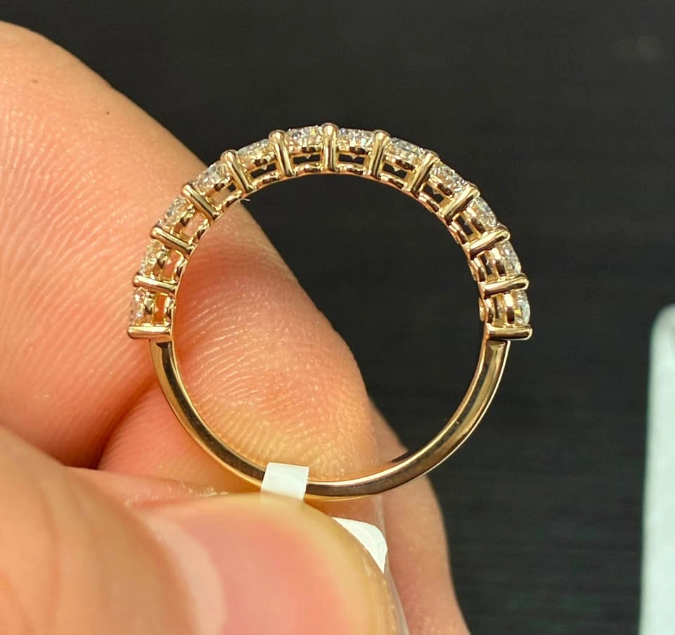 14k lab diamond 1.16ct half eternity ring - photo 3