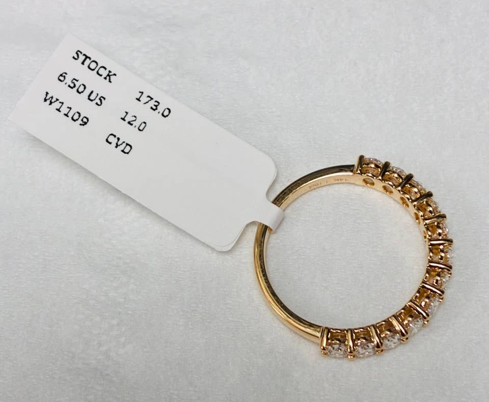 14k lab diamond 1.16ct half eternity ring - photo 4