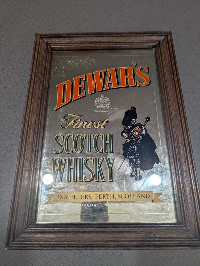 Vintage Dewar's Whisky Mirror Pub Sign - photo 2