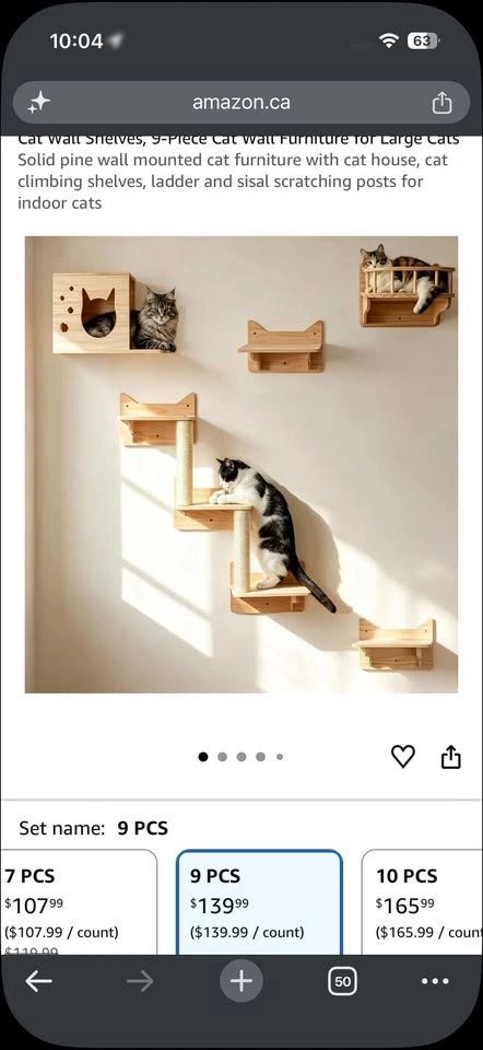 Wooden Cat Shelves and Scratching Posts - photo 5
