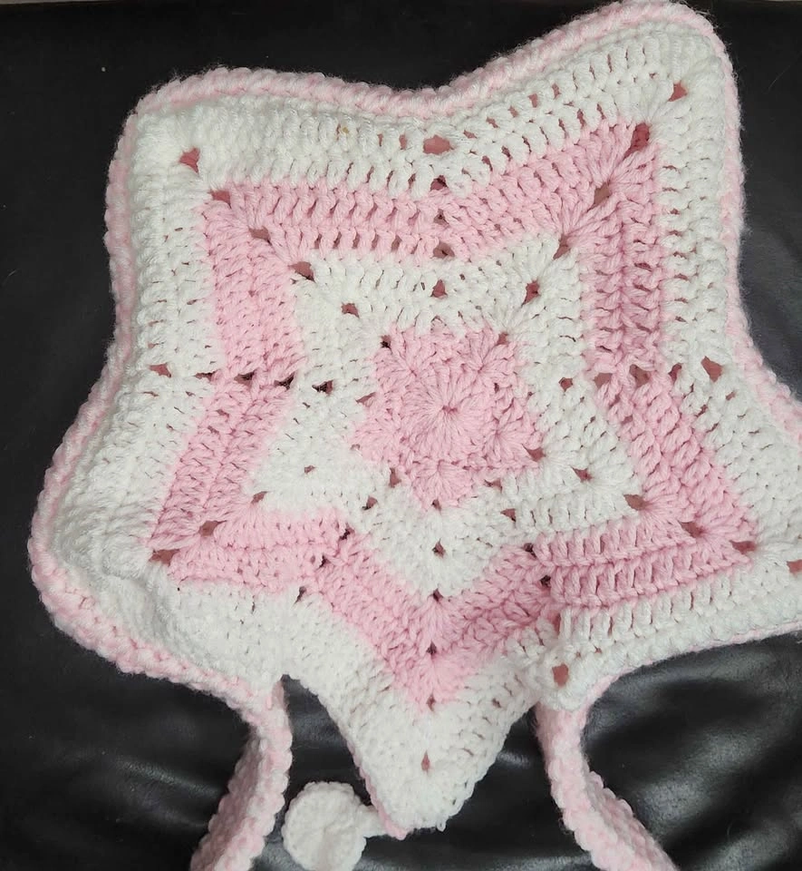 Crochet pink and white star bag - photo 3