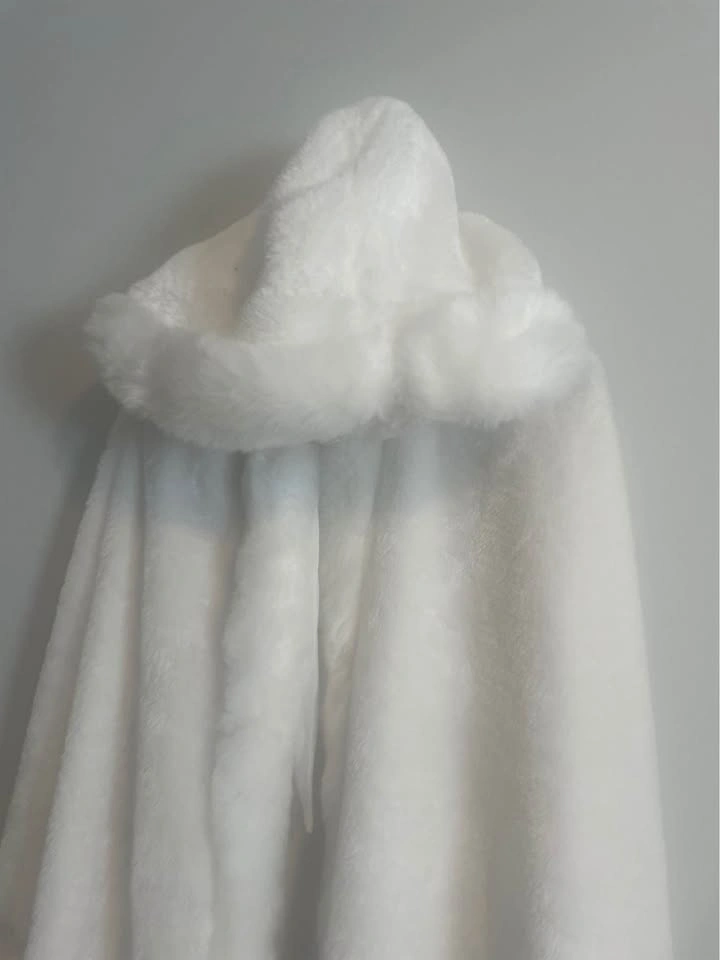 White Faux Fur Hooded Cape Costume - photo 2