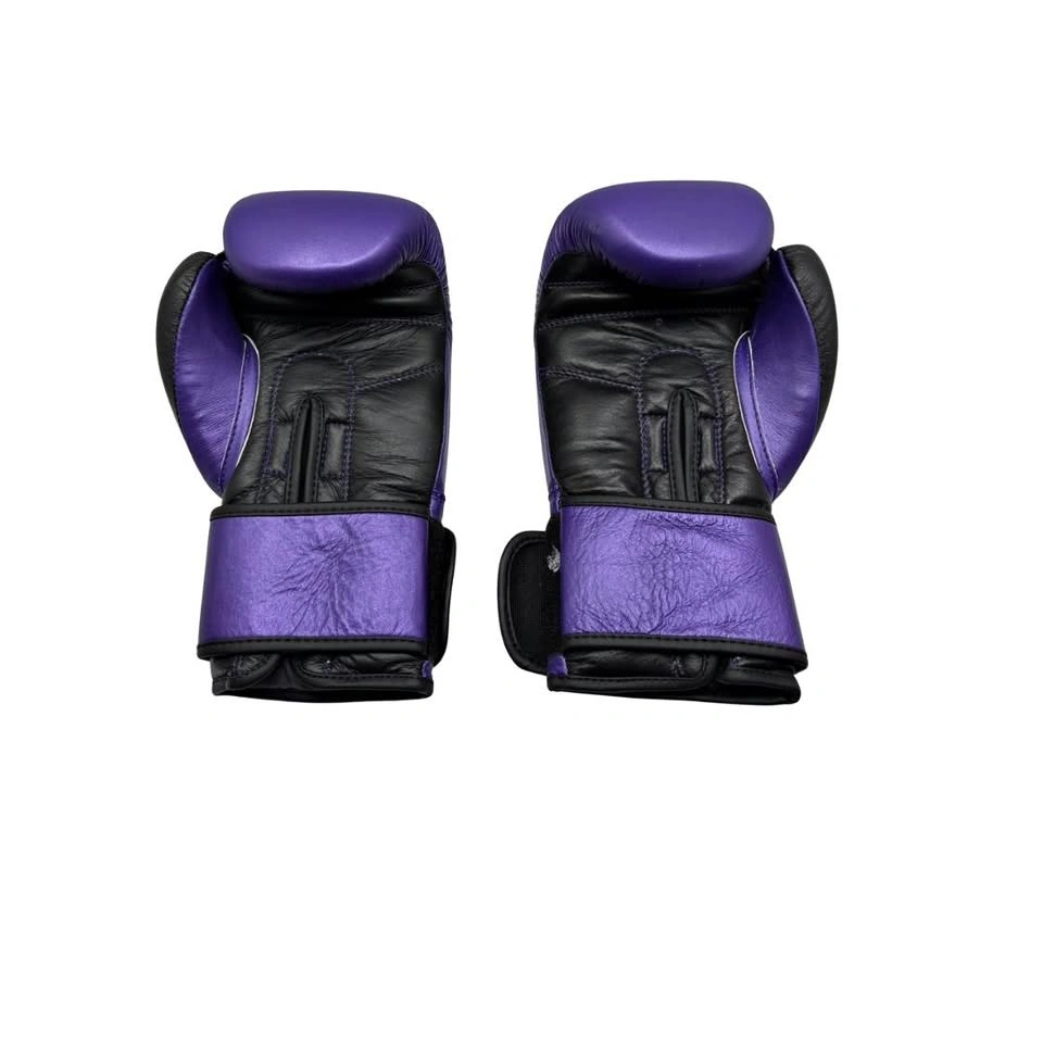 Purple & Black Leather Boxing Gloves