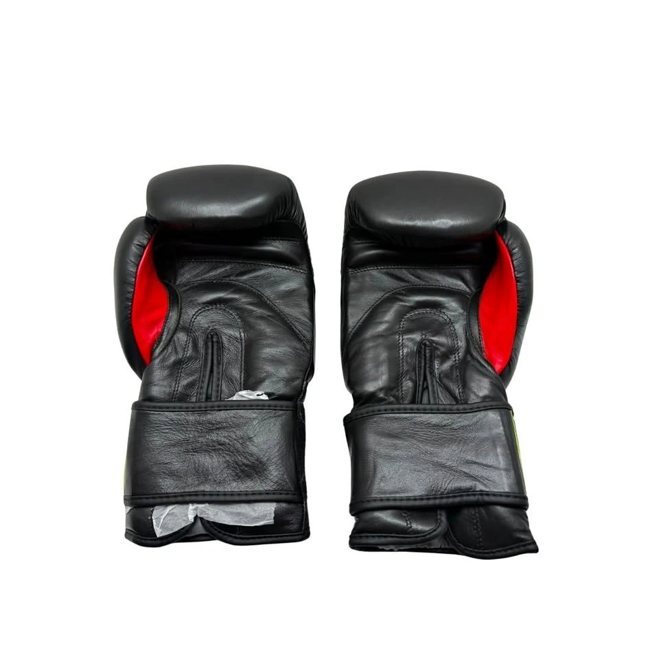 Black & Red Leather Boxing Gloves