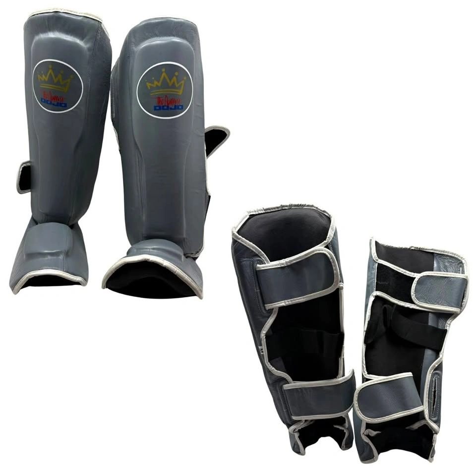 The Champs Dojo MMA Shin Guards - Grey Leather