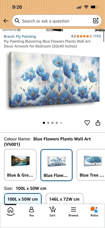 Wall art blooming blue flowers - photo 2