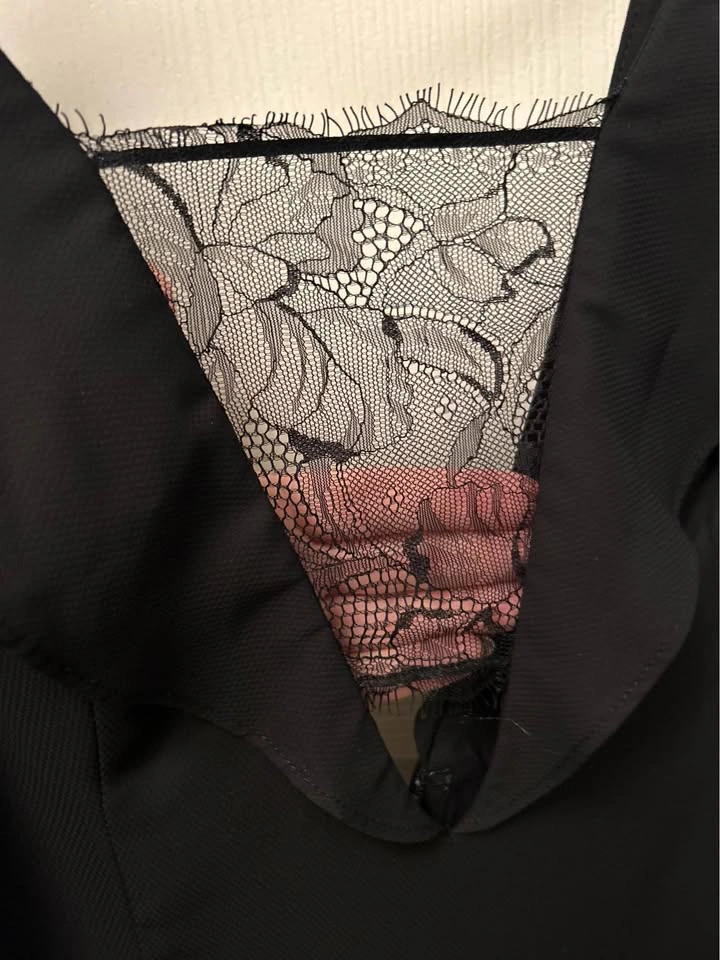 Elegant Black Midi Dress with Lace Detail from Topshop - photo 3