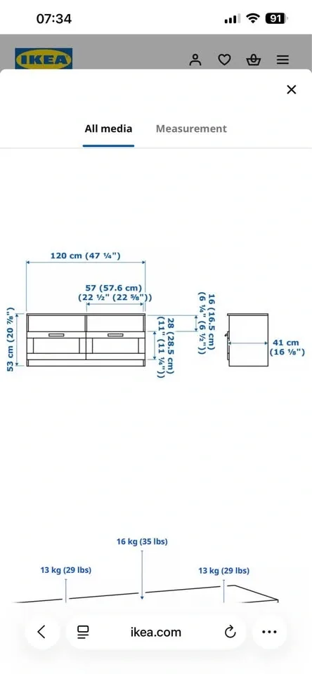 Black TV stand with 2 big drawers - photo 4