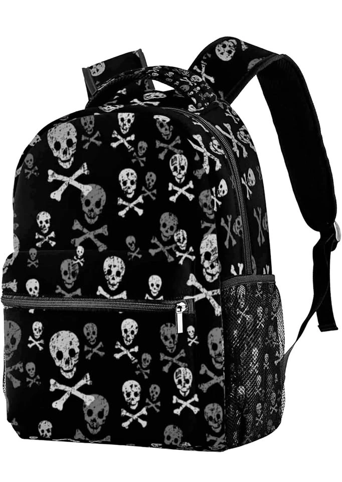 NEW Skull and Crossbones Backpack - 16" School & Travel Daypack