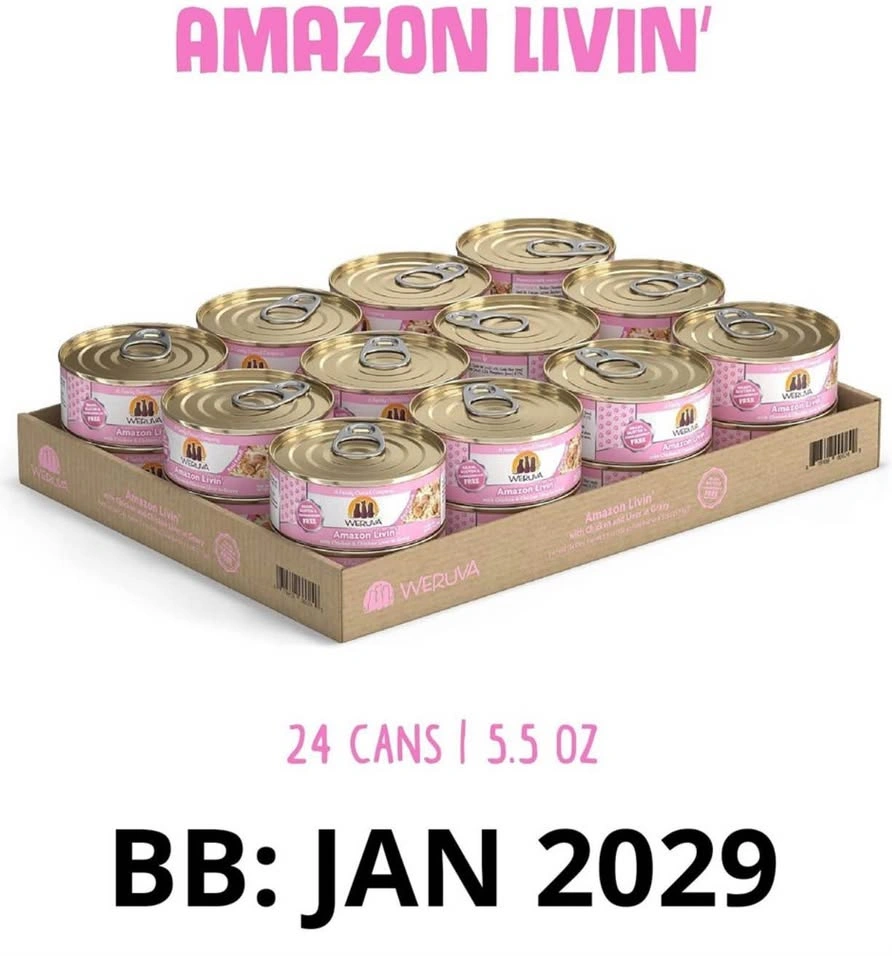 NEW Weruva Amazon Livin’ Wet Cat Food (Case of 24 x 5.5 oz Cans) - photo 3