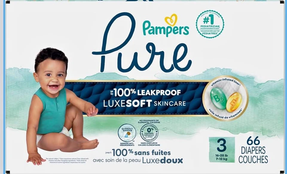 New Pampers Pure Protection Diapers Size 3 (66 Count)