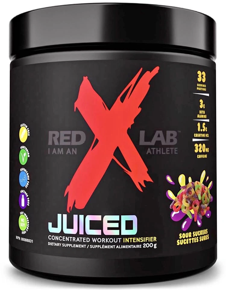 NEW Red X Lab Juiced Pre-Workout Powder (Sour Suckers)