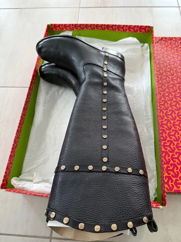 Tory Burch Mae Black Leather Riding Boots Size 7 image indicator(4)