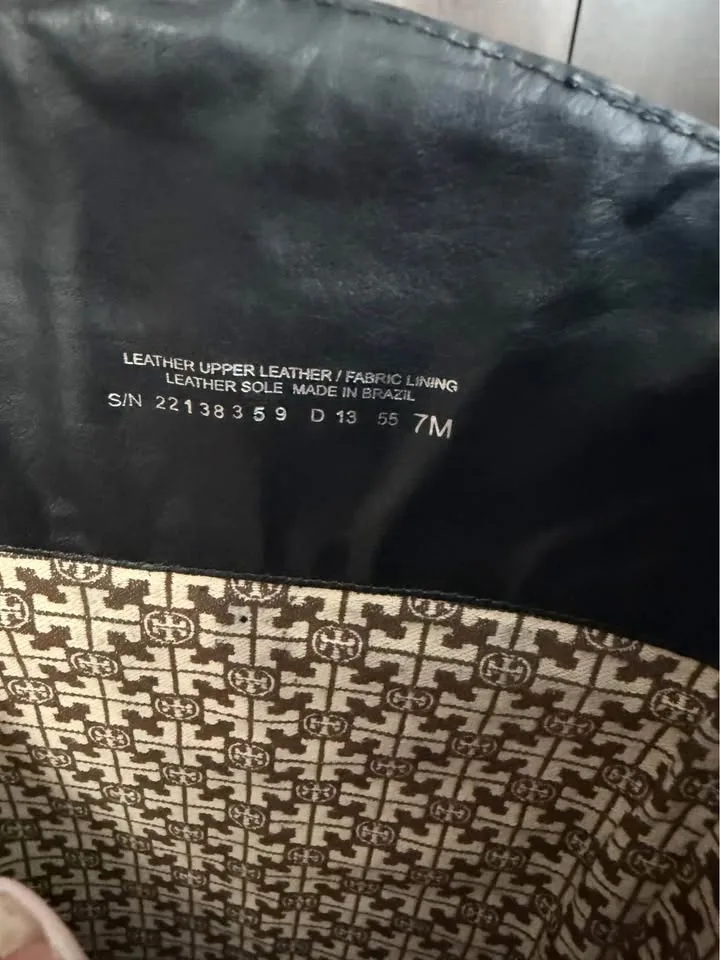 Tory Burch Mae Black Leather Riding Boots Size 7 image indicator(7)