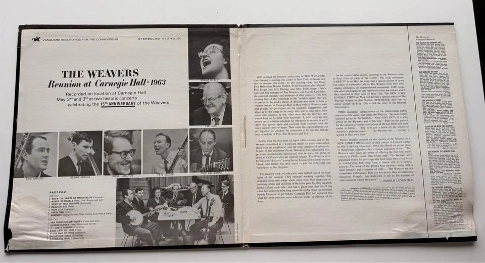 The Weavers Reunion at Carnegie Hall-1963 Vinyl Record - photo 2