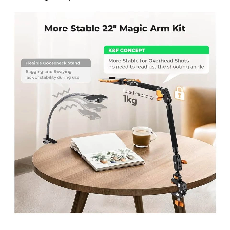 K&F Concept Magic Arm Clamp Overhead Camera Mount - photo 2