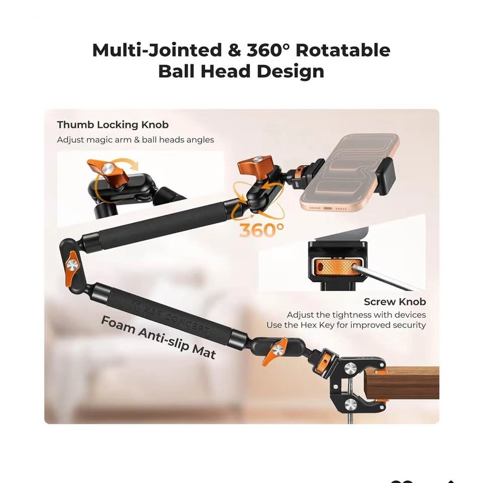 K&F Concept Magic Arm Clamp Overhead Camera Mount - photo 4