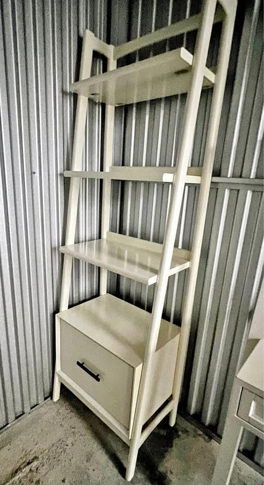 West Elm Mid-Century Bookshelf with File Drawer – Narrow White T