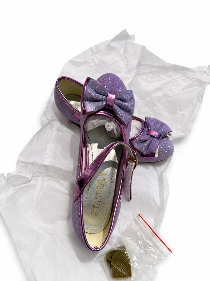 Girls Pink/Purple Glitter Mary Jane Dress Shoes