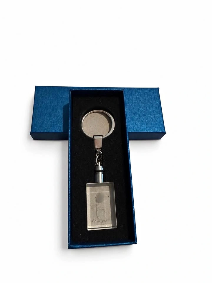 Silver “I Love You” Keychain in Gift Box