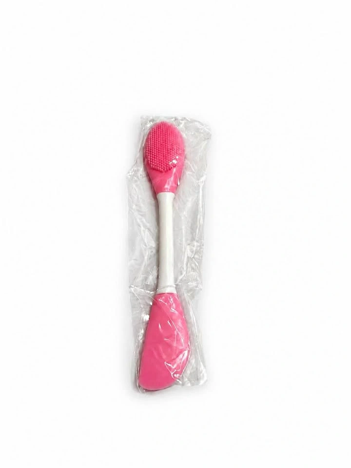 Pink Dual-Ended Silicon face wash brush