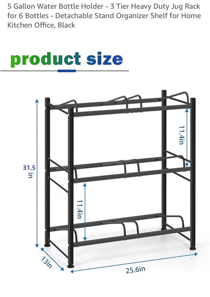 5 Gallon Water Bottle Holder - 3 Tier Heavy Duty Jug Rack - photo 4