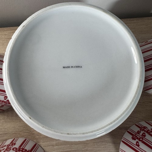 Retro Red & White Striped Ceramic Fresh Popcorn Bowl Set - photo 5