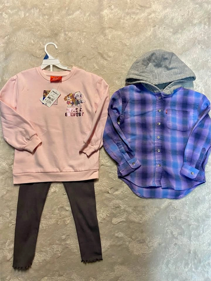 Toddler Girls Paw Patrol 2 Piece Set & Levi’s Flannel (5T)