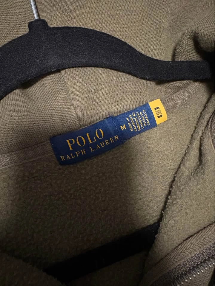 Polo Ralph Lauren Olive Green Full-Zip Hoodie - Size Medium - photo 2