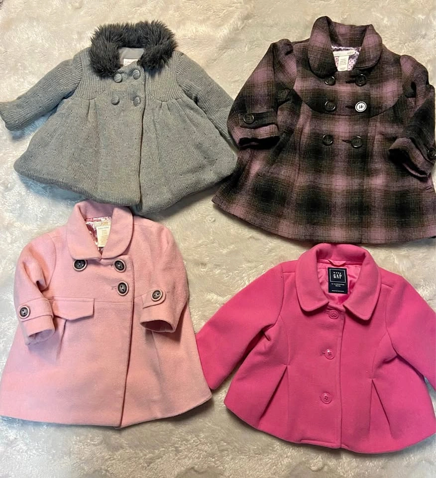 Infant Girls Lined Pea Coats